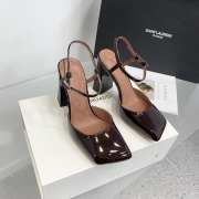 Amina Muaddi Charlotte Pump Brown Patent 9.5cm - 1