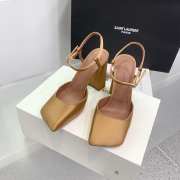 Amina Muaddi Charlotte Pump Latte Satin 9.5cm - 6