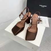 Amina Muaddi Charlotte Pump Brown Satin 9.5cm - 5