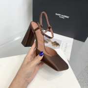 Amina Muaddi Charlotte Pump Brown Satin 9.5cm - 3