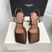 Amina Muaddi Charlotte Pump Brown Satin 9.5cm - 2