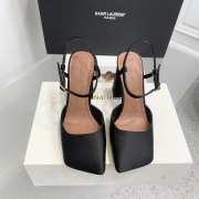 Amina Muaddi Charlotte Pump Black Satin 9.5cm - 6