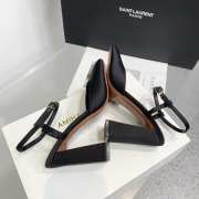 Amina Muaddi Charlotte Pump Black Satin 9.5cm - 4