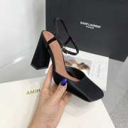 Amina Muaddi Charlotte Pump Black Satin 9.5cm - 3