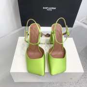 Amina Muaddi Charlotte Pump Green Satin 9.5cm - 2