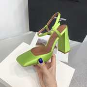 Amina Muaddi Charlotte Pump Green Satin 9.5cm - 4