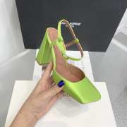 Amina Muaddi Charlotte Pump Green Satin 9.5cm - 5