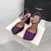 Amina Muaddi Charlotte Pump Purple Satin 9.5cm - 6