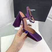 Amina Muaddi Charlotte Pump Purple Satin 9.5cm - 5