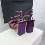 Amina Muaddi Charlotte Pump Purple Satin 9.5cm - 2