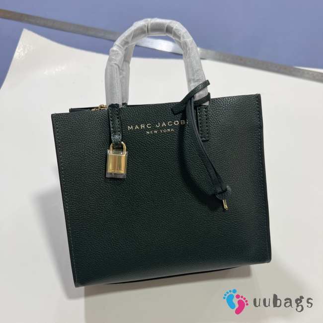 Marc Jacobs Grind Leather Tote Bag In Dark Green 23x20x10cm - 1