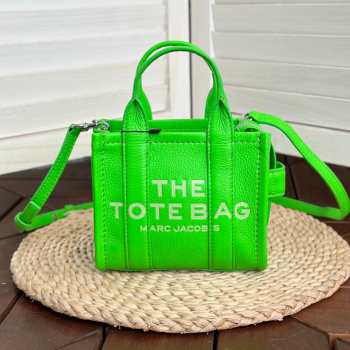 Marc jacobs mini tote leather tote bag in green 18cm