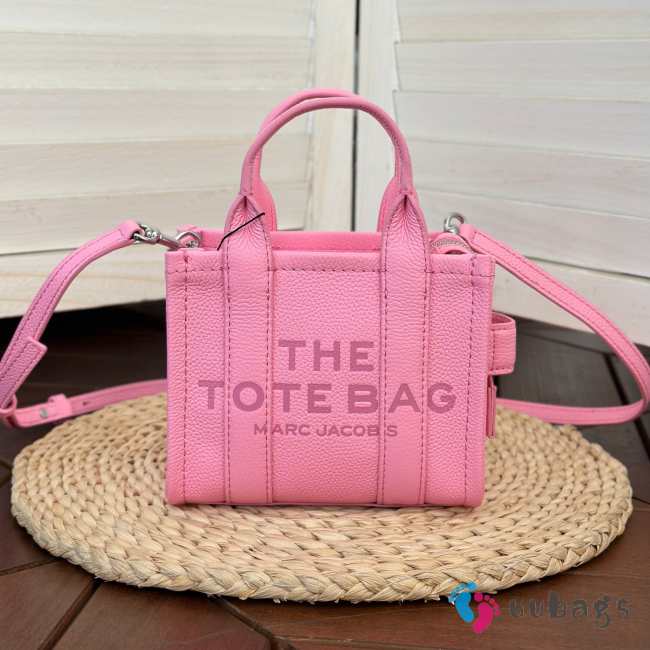 Marc jacobs mini tote leather tote bag in pink 18cm - 1