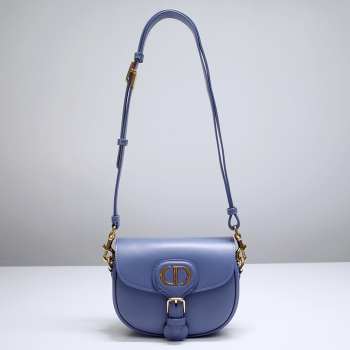 Dior Small Bobby Bag Blue Grained Calfskin 18x14x4cm