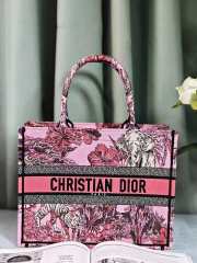 Dior Book Tote Pink Multicolor Toile de Jouy Voyage Embroidery 36x24x16cm - 1