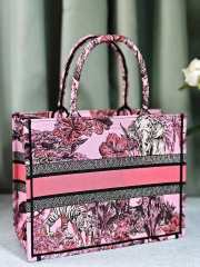 Dior Book Tote Pink Multicolor Toile de Jouy Voyage Embroidery 36x24x16cm - 2