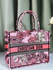 Dior Book Tote Pink Multicolor Toile de Jouy Voyage Embroidery 36x24x16cm - 3