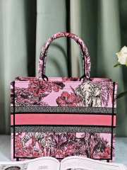 Dior Book Tote Pink Multicolor Toile de Jouy Voyage Embroidery 36x24x16cm - 4