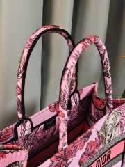 Dior Book Tote Pink Multicolor Toile de Jouy Voyage Embroidery 36x24x16cm - 6