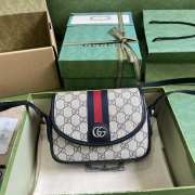 Gucci Ophidia GG Mini Shouder Bag Beige And Blue19x13x5cm - 1