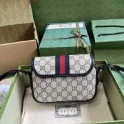 Gucci Ophidia GG Mini Shouder Bag Beige And Blue19x13x5cm - 2