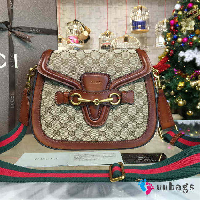 Gucci Beige GG Canvas Lady Web Bag 24x19x7cm - 1