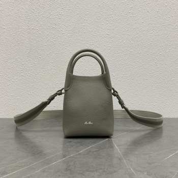 Loro Piana Micro Bale Bag Calfskin In Yerba Mate 16x23x14cm