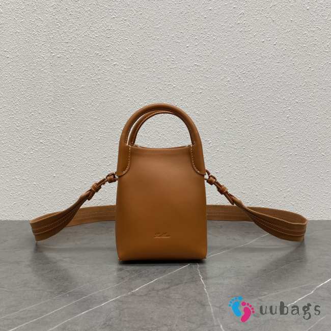 Loro Piana Micro Bale Bag Calfskin In Warm Tan 16x23x14cm - 1