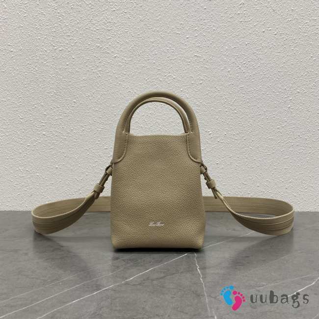 Loro Piana Micro Bale Bag Calfskin In Light Grey 16x23x14cm - 1