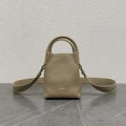 Loro Piana Micro Bale Bag Calfskin In Light Grey 16x23x14cm - 1