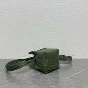 Loro Piana Micro Bale Bag Calfskin In Dark Green 16x23x14cm - 5