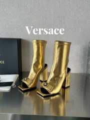 Versace leather open-toe boots in gold 10cm - 1