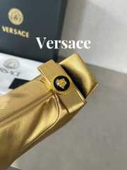 Versace leather open-toe boots in gold 10cm - 4