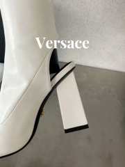 Versace leather open-toe boots in white 10cm - 4