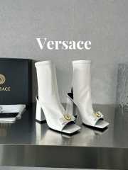 Versace leather open-toe boots in white 10cm - 3