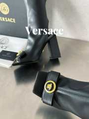 Versace leather open-toe boots in black 10cm - 4