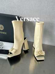 Versace leather open-toe boots in beige 10cm - 2