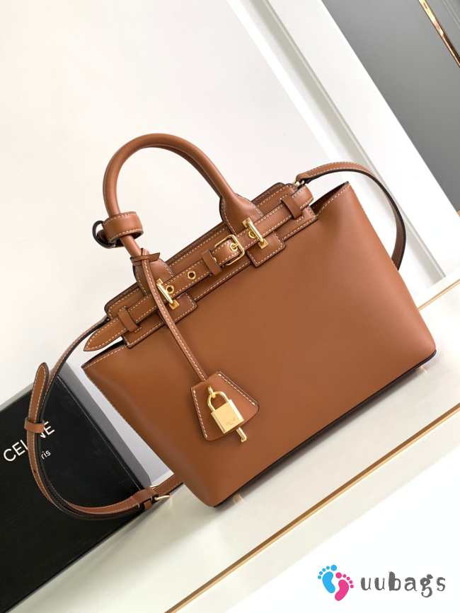 Celine Teen Conti Bag In Natural Calfskin Tan 26x21x11cm - 1