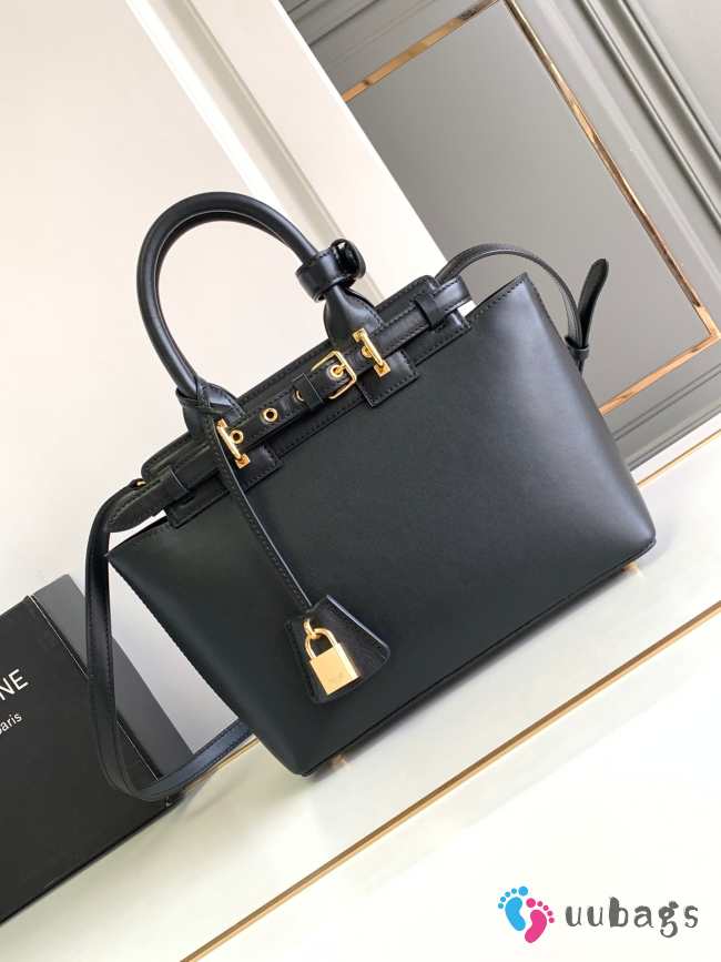 Celine Teen Conti Bag In Natural Calfskin Black 26x21x11cm - 1