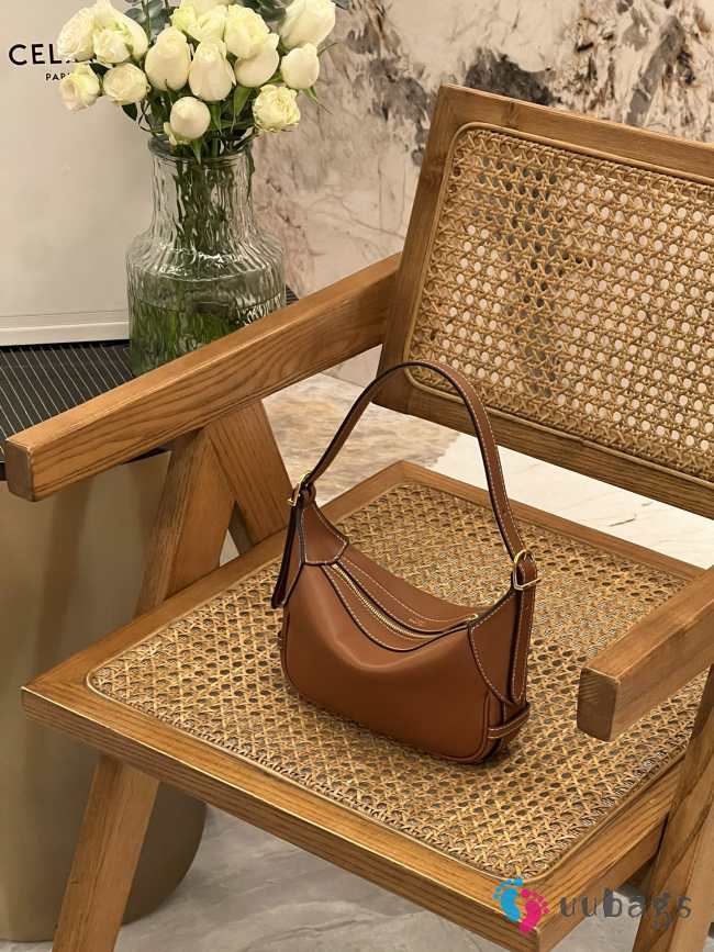 Celine Mini Romy In Supple Calfskin Tan 19x14x5cm - 1