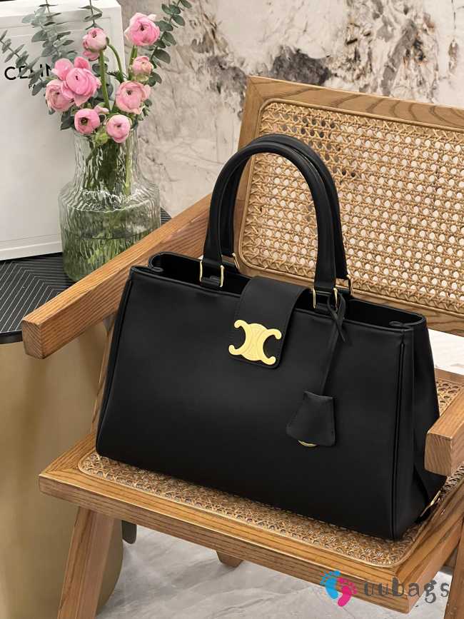 Celine Medium Appoline Bag In Supple Calfskin Black 37.5x22x16cm - 1