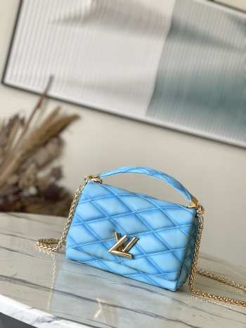 Louis Vuitton M24186 Go-14 MM Bag Blue 23x16x10cm