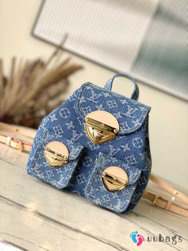 Louis Vuitton M46836 New Venice Denim Blue Backpack 24x26x7cm - 1