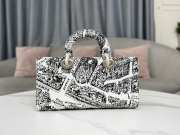 Dior Lady D-Joy Bag White and Black Plan de Paris Printed Calfskin 26x13.5x5cm - 3