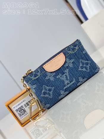 Louis Vuitton M82961 Denim Blue Key Pouch 12x7x1.5cm