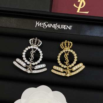 YSL crown brooch