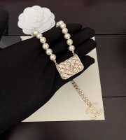 Chanel pearl small bag charm necklace  - 2