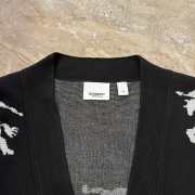 Burberry men's V-neck knitted wool cardigan in black - 6