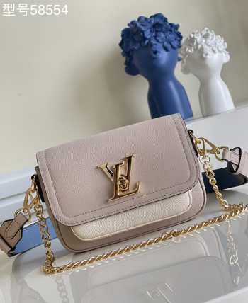 Louis Vuitton M23440 LockMe Tender Bag In Gris Colombe/ Quartz 19x13x8cm