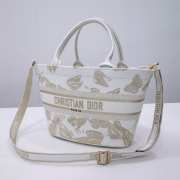 Dior Chapeau Basket Bag Gradient butterflies embroidery in white and gold 27x20x8cm - 3